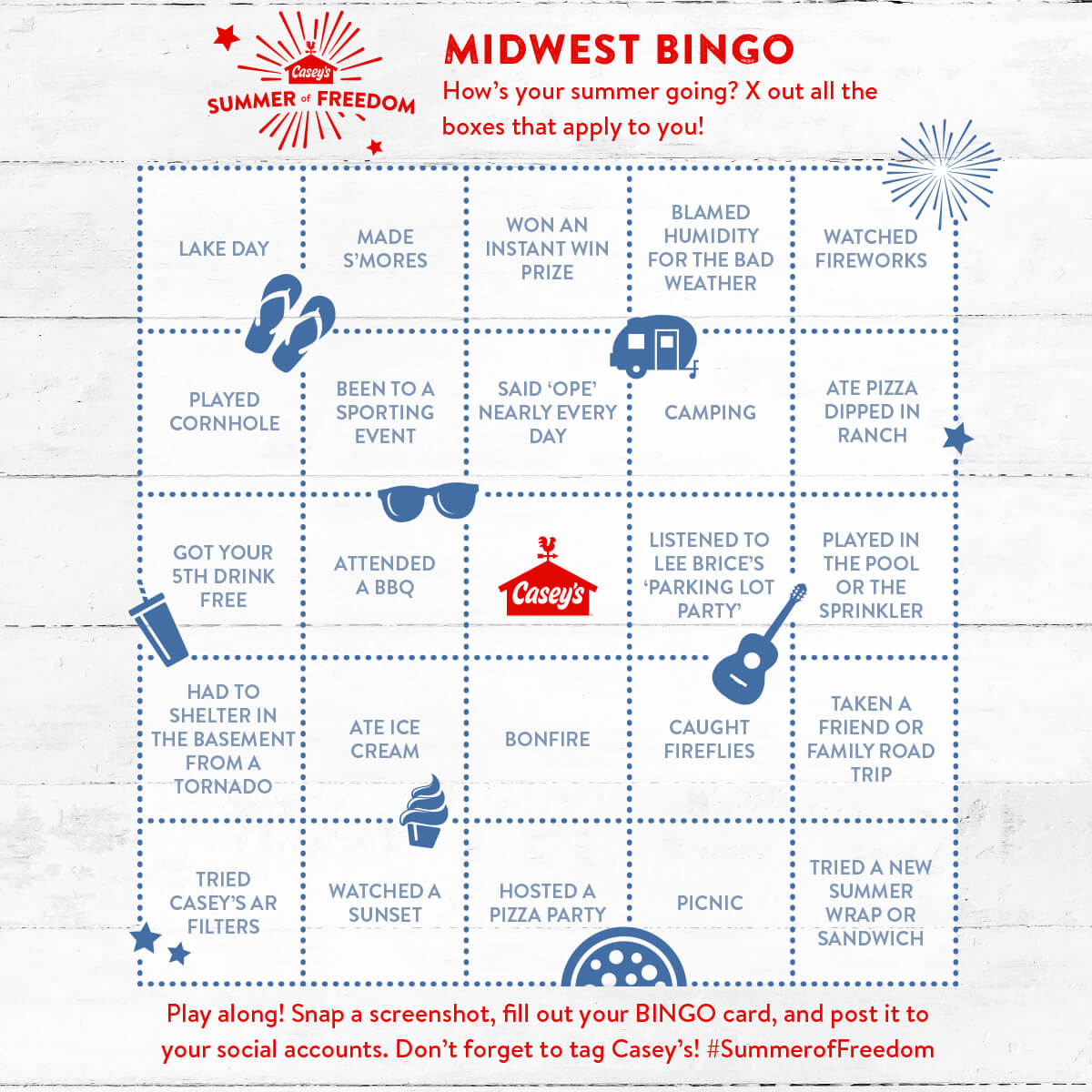 Midwest BINGO card