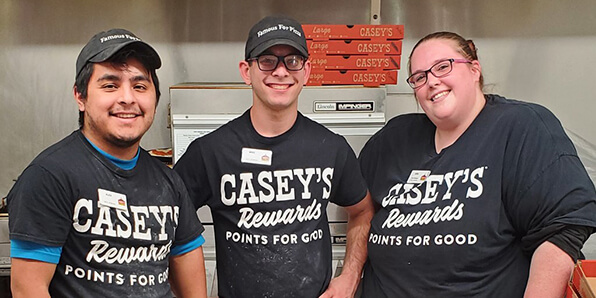 Casey's team members in a kitchen