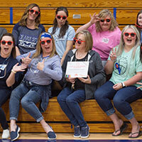 teachers on bleachers